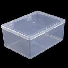 1pc Rectangular Transparent Plastic Fishing Tackle Storage Box, Jewelry Accessories Tool Organizer Box With Flip Lid, Transparent Plastic Box, Suitable For Electronic Components, Hardware Parts, Toy Parts, Suitable For Storing Small Items, Household Goods, Storage Organizer Box - Clear - View 1