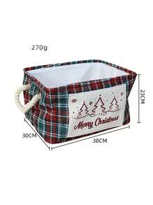 1pc Christmas Desktop Storage Boxes, Foldable Portable Organizer Baskets, Thickened Bins,Festive Print, Multi‑Color Holiday Style For Teens Adults, Xmas Tabletop Bedroom Dorm Office, Practical Storage Box For Daily Home Organization - Multicolor - View 13