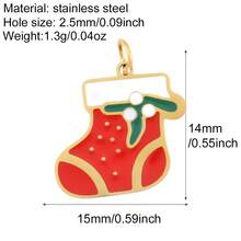 Stainless Steel Christmas Themed Oil Drop Pendant, Santa Claus, Christmas Tree, Gingerbread Man Pendant, DIY Handmade Jewelry Making Accessories, Christmas Gift - Gold - View 20