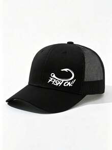 1pc Fish Hook Pattern Letter Print Baseball Cap Unisex Fashion Versatile Trucker Hat Baseball Cap Suitable For Daily Wear - Multicolor - View 9