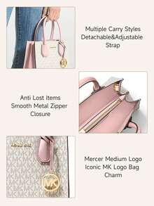 Michael Kors Mercer Medium Pebbled Leather Crossbody Bag - Rice Pink - View 2