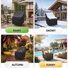 2pcs Outdoor Chair Covers, Waterproof Outdoor Furniture Covers, Heavy Duty Wicker Swivel Chair Covers Suitable For Garden Lawn - Chair Cover - View 6