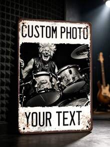 Custom Photo Metal Sign, Personalized Wall Decor Plaque, Custom Metal Tin Photo Wall Art Home Decor, Suitable For Bar, Cafe, Office, Vintage Metal Sign, Wedding Use, Retro Rusty Style, Home Or Outdoor Use, Can Add Photo And Text, 20*30 Cm - Multicolor - View 8