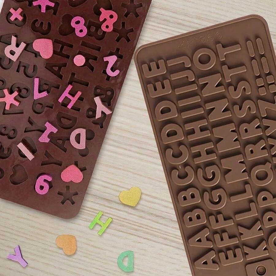 Letter Silicone Chocolate Mold, Letter Silicone Mold, Non-Stick Fondant Mold, Cake Decoration, Perfect Choice For Birthday Party - Multicolor - View 1