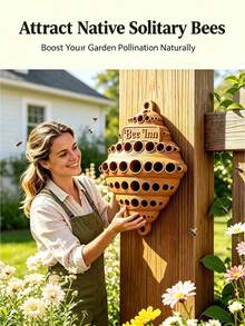 1PC 3D Printed Bee House Wall-Mounted Outdoor Suitable For Bees & Butterflies - Plastic Honeycomb Insect Habitat With Multi-Chamber Nest Box & Insect Tubes, Compact Suitable For Gardens, Balconies, Rooftops, Small Space Pollinator Shelter - Multicolor - View 4
