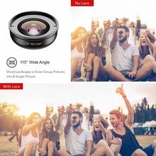 APEXEL 5-In-1 Phone Lens Kit, 2X Telephoto, 195° Fisheye, 110° Wide Angle, 170° Super Wide, 10X Macro, Premium HD Optical Lens, Portable Pro Camera Lens For Outdoor Video/Photo, For Most Smartphones - A - View 8