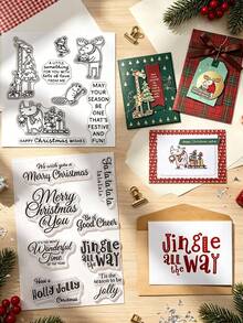 Set Of 3 Clear Stamps For DIY Christmas Scrapbooking Decor Transparent Silicone Stamps For Making Greeting Invitation Cards Photo Album Decor - As Shown In the Picture - View 2