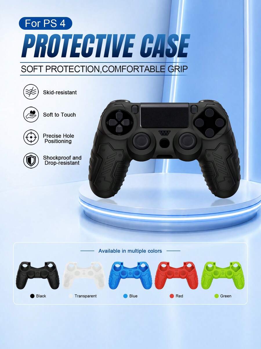 Compatible With PlayStation 4, Thickened Protective Case, Anti-Slip, Sweat-Proof, Dust-Proof, Scratch-Resistant, Better Grip, Enhanced Gaming Experience, Christmas/Autumn Romantic Gift - View 1