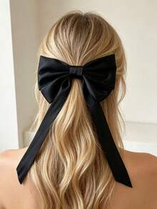 1 buah Jepit Rambut Musim Semi Elegan Model Pita Baru untuk Wanita - Hitam - View 1