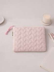 Solid Color Quilted Heart Pattern Zipper Storage Bag, Lightweight Coin Purse, Suitable For Storing Coins, Earphones, Daily Essentials, Etc. - Multicolor - View 4