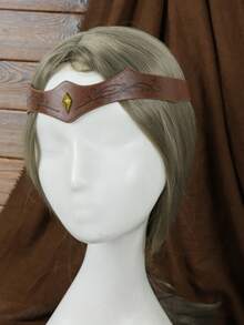 1pc Medieval PU Leather Headband Renaissance Elf Ranger Forehead Band Unisex Head Decoration LARP Roleplay Halloween Costume Accessory - Headpiece - View 7