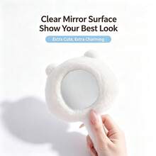 Miniso Cute Plush Cover Handheld Cosmetic Mirror,  / Usagi / Hachiware 3 Characters, Portable Makeup Hand Mirror For Daily Beauty(1pc) - Multicolor - View 4