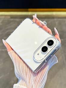 بطانية هاتف جديد لهاتف IPhoneDuo القابل للطي، تصميم شاشة عريضة، رقيق وشفاف، حماية فتحة الكاميرا الكبيرة، مضاد للسقوط من الزوايا الأربع، تبديد حراري جيد، شفاف كريستالي، للجنسين، يوفر حماية كاملة - شفاف - مشاهدة 3