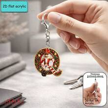 2D Flat Acrylic Christmas Nutcracker Initial Letter Keychain, A-Z 26 Letters, Festive Bag Charm & Key Ring, Cute Holiday Gift For Friends, Women & Men - Multicolor - View 31
