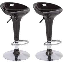 Set de 2 Bancos para Barra Redondos, Altura Ajustable, Color Negro - Negro - Ver 1