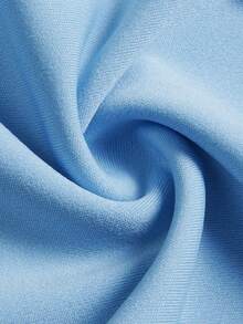 DONICY Women's Light Blue Hollow Layered Ruffle Mini Dress, Sleeveless Fitted Casual Date Dress - Blue - View 3