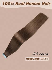 Yilite 18 Inch 10Pcs Chocolate Brown #4 Tape In Hair Extensions Human Hair Straight Soft Human Hair Tape In Extensions Skin Weft Tape Ins Extensions For Women - S4 - View 2