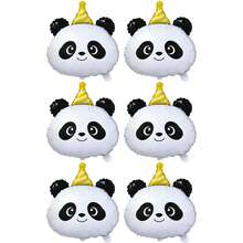 大型卡通貓咪熊貓狗狗氣球玩具 生日帽 動物氣球 適合生日派對 兒童戶外節慶裝飾 - 貓熊 - 查看 3