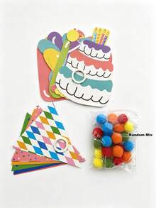 3pcs/1set Birthday Bunting, Triangle Flags, Cake, Pom Poms First Birthday Atmosphere Scene Decoration, Suitable For Birthday Party Bunting Banner, Theme Party - Raise the Flag - View 8
