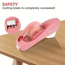1pc Plastic Tape Dispenser, No Battery Required, All-In-One Portable Tape Cutter For Home Gift Wrapping Office, Lightweight And Easy To Operate, Suitable For DIY Crafts, Random Color - A - View 7