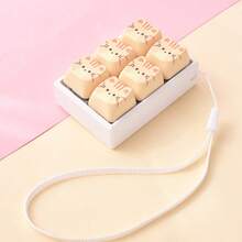 1pc Cat DIY Keyboard Keycap Keychain Accessory, Creative Keycap Pendant Charm, Portable Decorative Key Ring For Backpack, Handbag - Multicolor - View 13