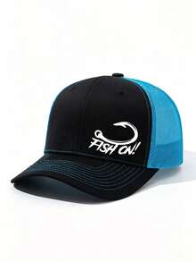 1pc Fish Hook Pattern Letter Print Baseball Cap Unisex Fashion Versatile Trucker Hat Baseball Cap Suitable For Daily Wear - Multicolor - View 3