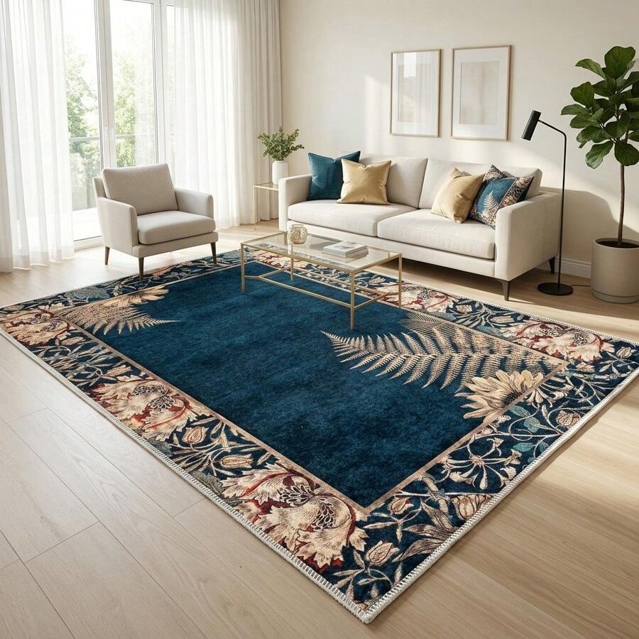Washable Scandinavian Rugs – Nordic Designs For Modern Homes - Perfect For Living Room, Bedroom, Hallway, Kitchen - Indoor And Outdor Carpet | Non-Slip Backing - Rust Brown - View 1