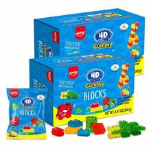 AMOS 4D Halal Gummy Blocks Candy Bricks, Edible Building Blocks, Individually Wrapped On The Go Snacks, 8.47 Oz (2-Pack Bundle) - 2 pcs - View 5