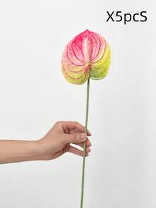 1/3/5pcs Artificial Lily Buds (Yellow-Red), Suitable For Wedding, Office, Party, Hotel, Home Tabletop Decoration - Yellow Red - View 9