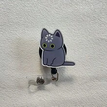 Cat Retractable D Card Holder Reel With Cute Cartoon Design, Nurse Hospital Badge Holder Office Lanyard 1pc - X1087 - View 11