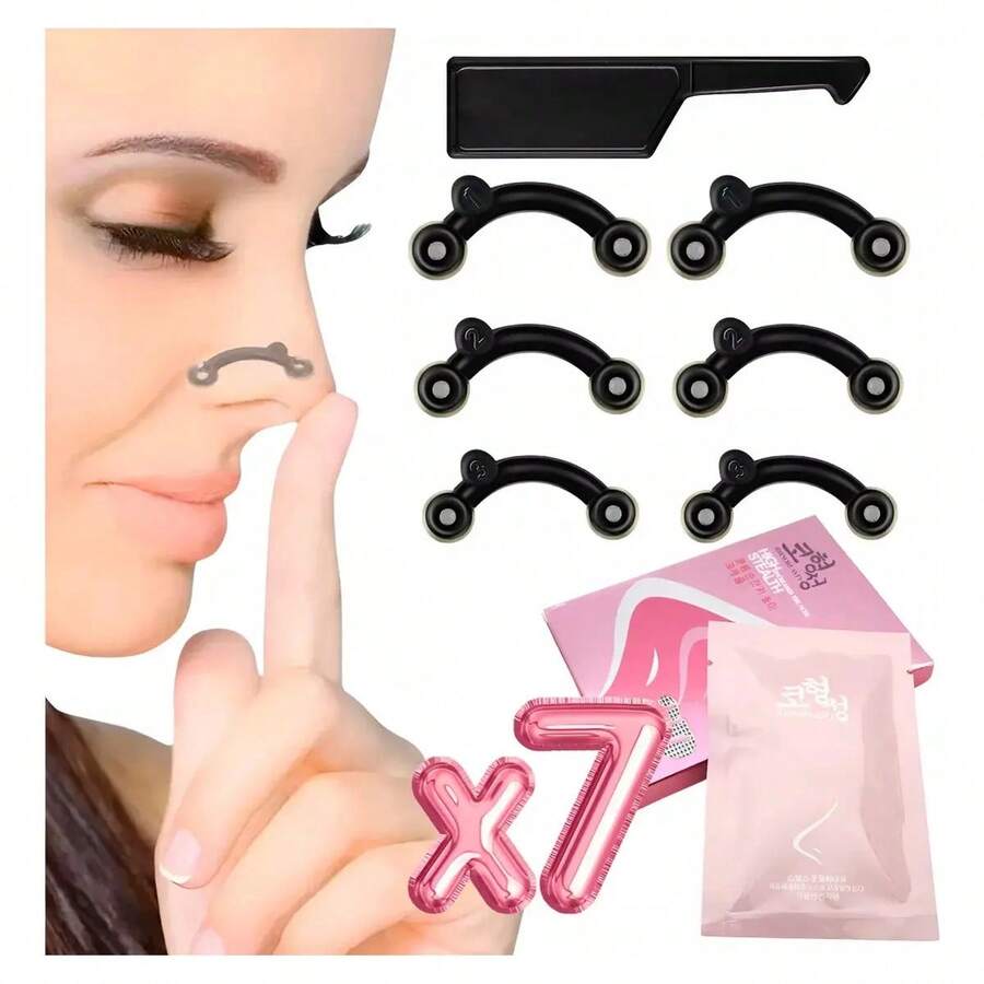 Clip Corrector Nasal Respingador Nariz Moldeador Silicona - Negro - Ver 1