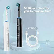 SENK Adult Rechargeable Electric Toothbrush With Type-C Charging Cable, Fully Intelligent Rotating Cleaning Device And Deep Cleaning Soft Bristles. 600mAh Battery Life, IP67 Waterproof Rating - Multicolor - View 4