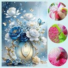1pc DIY Diamond Painting Sticker Embroidery Flower Vase Home Decor Full Drill 30*40cm/40x50cm - Sets - View 7