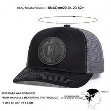1pc Men's Trucker Hat With H Letter Leather Patch Baseball Cap Street Fashion Outdoor Sun Protection Casual Mesh Cap For Spring Autumn Travel Beach Vacation - Multicolor - View 2
