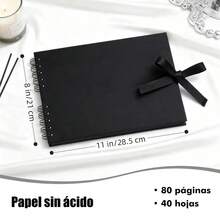 Álbum Fotos De Recortes Familiar 80 Páginas Para Manualidades Hecho Mano Uno Diy Accesorios Completos Materiales de Alta Calidad Adecuado para viajes, bodas, Navidad y otros recuerdos 28.5x21cm Rosa - Negro - Ver 2