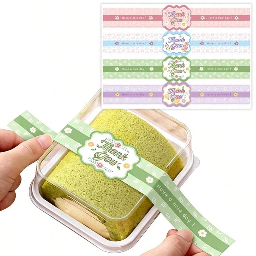 9.8 Inch Long Thank You Stickers 40pcs Extra Large "Have A Great Day" Self-Adhesive Seal Baking Labels Handmade Food Tamper-Evident Baking Stickers, Suitable For Baked Food Packaging - Multicolor - View 1