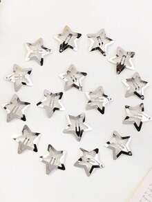 10/20/30/50/100pcs European And American Hot-Selling Five-Pointed Star BB Hair Clips, Sweet Cool Hot Girl Bangs Clips, Star Hair Accessories Side Clips - Multicolor - View 3