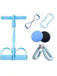 1 Set (4pcs/6pcs) Multi-Color Yoga Training Set, Leg Squeezer, Yoga Ring, Foot Pedal Resistance Band, Figure-8 Resistance Band, Slide Board. Suitable For Home / Yoga Studio / Gym, Leg Arm Core Training, Shaping, Fitness, Stretching, Muscle Relaxation - Multicolor - View 14