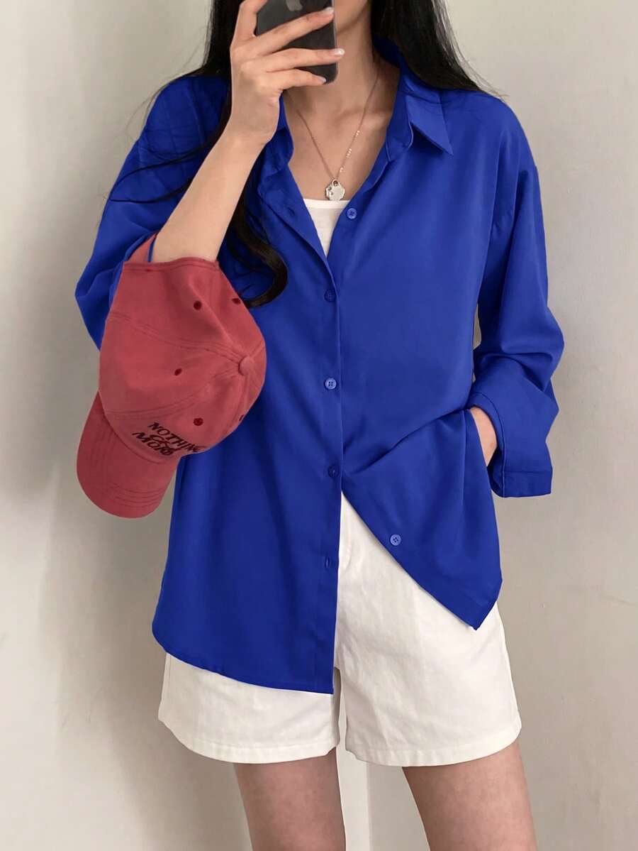 Women Blouses - Blue - View 1