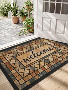 DAJIANG 1PC Door Mat Outdoor Rugs Retro Mosaic Tile Pattern Welcome Mat Runner Area Rug TPR Backing Non-Slip Floor Mat, For Bathroom, Indoor, Corridor, Bedroom, Living Room, Beside Throw Rugs Machine Washable Rug, Easy Clean Entryway Mat Fall Home Decor - Multicolor - View 4