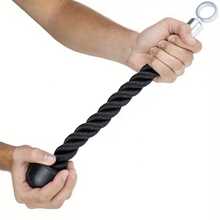 Single/Double Head Triceps & Biceps Training Rope, Cable Machine Pulldown Handle Accessory, Multi-Function Fitness Equipment For Gym And Home Use, Lat Pulldown Single Grip Triceps & Biceps Workout Attachment, Solid End, Strength Training Exercise Accessory, Nylon Pull Rope Trainer, Suitable For All 4 Seasons - Pull-down Training Rope - View 4