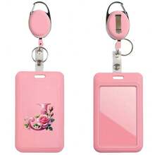 Pink ID Card Holder With Retractable Badge Reel Clip, Anti-Theft Card Sleeve, Pink Thumb Slot Hard Plastic Card Protector, Expandable ID Card Holder, Medical Insurance Card Protector, Waterproof Medical Card/Social Security Card Protector, Transit Card Holder - Pink - View 25