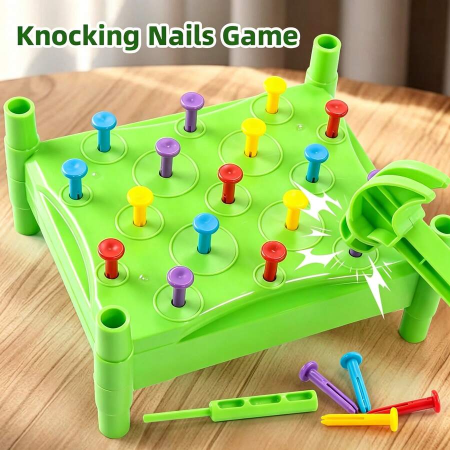 Fun Hammer Nail Game, Knocking Puzzle Toy, Exercise Hand Strength And Relieve Stress, Parent-Child Family Building Simulation, Birthday Holiday Gift