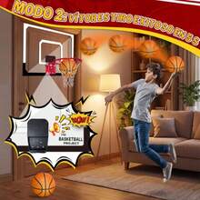 16cm Diameter Basketball Backboard With Electronic Score Counter, Basketball Hoop, Professional Basketball Rim For Kids And Adults, Includes Mini Ball - Black - View 3