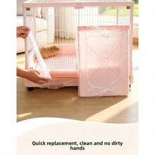Disposable Elastic Cage Tray Liner, Pet Cleaning Pad, Suitable For Rabbit, Guinea Pig, Hamster And Bird Cage Toilet Tray, No-Hand-Wash Slouchy Cleaning Supplies, Perfect Christmas, New Year And Daily Holiday Gift For Small Pet Owners - White - View 10