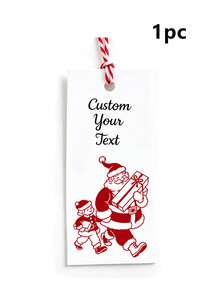 Custom Christmas Gift Tags, Personalized Holiday Present Labels, Customized Text Santa Gift Tags, Customizable Name Hang Tags, Vintage Christmas Party Decor, Festive Gift Wrapping Accessories, Merry Christmas, Holiday Gift, Celebration Decoration - Multicolor - View 11