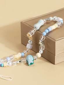 1pc Blue Ocean Fish Star INS Fresh Style DIY Handmade Beaded Phone Lanyard CCD Camera Pendant - Multicolor - View 3