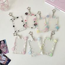K-Pop Colorful Star Pendant Photocard Sleeve, Transparent 3 Inch Photocard Display Protective Case, Hard Card Holder - Multicolor - View 9