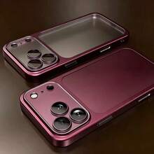 奢華透明磨砂 TPU 手機殼，相容 iPhone 18 Pro Max 18 Pro 17 Pro Max Air 16 15 14 13 12 11 Pro Max Plus，透明鏡頭保護，18 Pro Max 手機殼，Apple 系列可立即轉換為 17 18 手機殼，軟邊防震，中性保護殼 - 櫻桃紅 - 查看 2