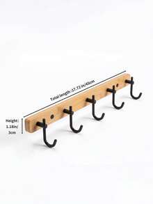 Hook Rack, Suitable For Kitchen Gadgets, Bath Accessories, Hand Towels And Lightweight Garments. Drill-Free Adhesive Installation Without Damaging Tiles, Perfect For Kitchen, Bathroom And Entry Wall, Combines Practical Storage - Multicolor - View 12